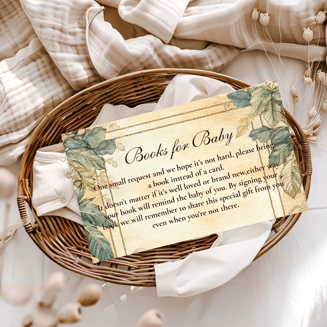 Boho Safari Animals Baby Shower Books For Baby Enclosure Card (Creator Uploaded)