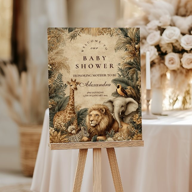 Boho Safari Animals Baby Shower Foam Board (Creator Uploaded)
