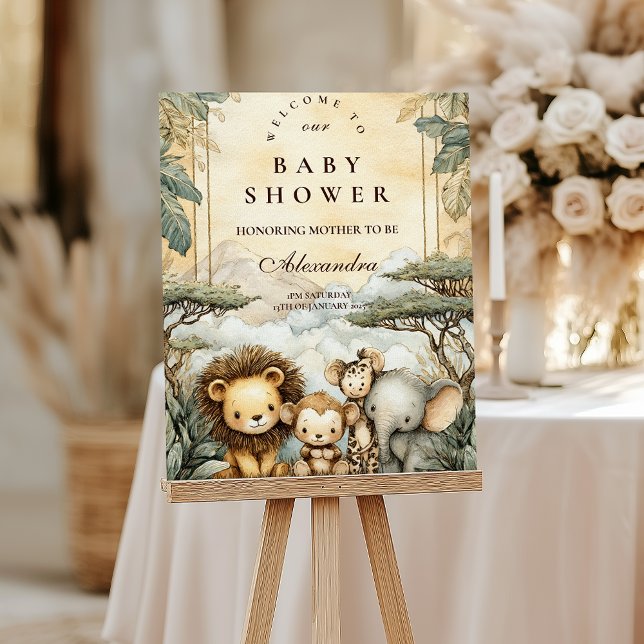 Boho Safari Animals Baby Shower Foam Board (Creator Uploaded)