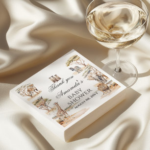 Boho Safari Animals Gender Neutral Baby Shower Napkins