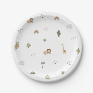 Boho Safari Animals Paper Plates