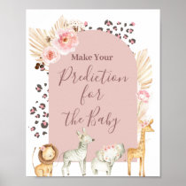 Boho Safari Animals Predictions for baby Poster