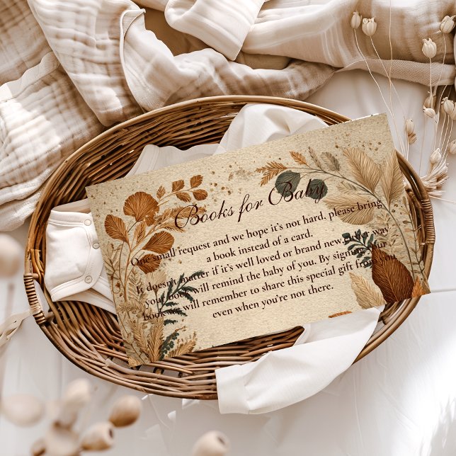 Boho Safari Baby Shower Books For Baby Enclosure Card (Creator Uploaded)