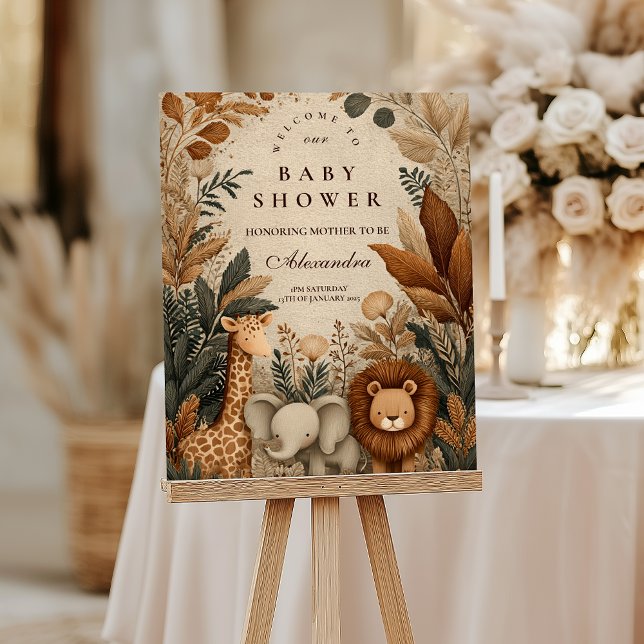Boho Safari Baby Shower Foam Board (Creator Uploaded)