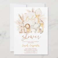 Boho Safari Baby Shower Invitation