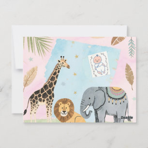 Boho Safari Baby Shower Invite - Pastel Animals
