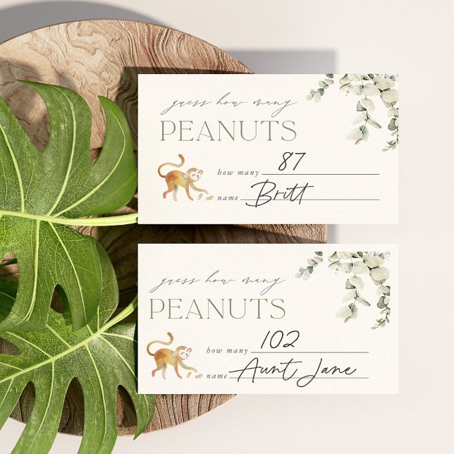 Boho Safari Baby Shower Peanut Guessing Game Card (Creator Uploaded)