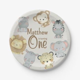 Boho Safari Birthday Paper Plate