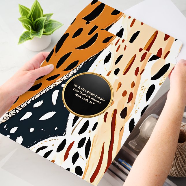 Boho safari print wedding stationery LARGE Envelope Mailers (Desk)