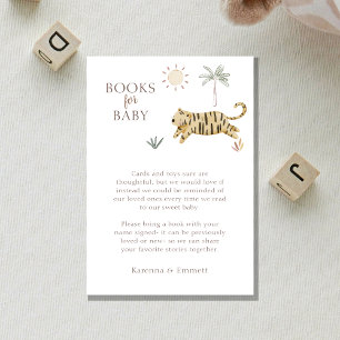 Boho Safari Watercolor Baby Shower Books For Baby Enclosure Card
