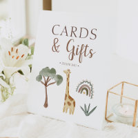Boho Safari Watercolor Baby Shower Cards & Gifts