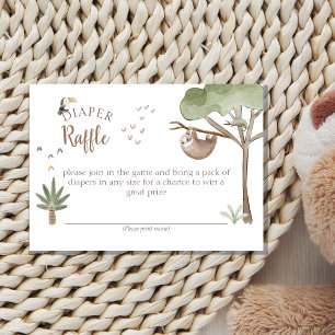 Boho Safari Watercolor Baby Shower Diaper Raffle Enclosure Card