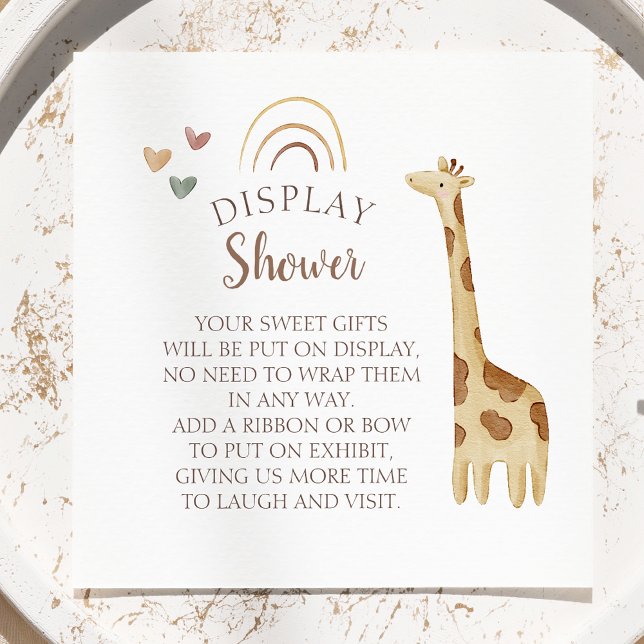 Boho Safari Watercolor Baby Shower Display Shower Enclosure Card (Creator Uploaded)