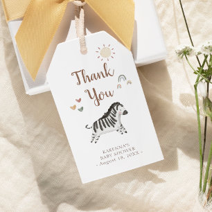 Boho Safari Watercolor Baby Shower Thank You Gift Tags