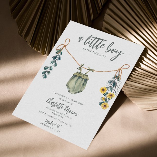 Boho & Sage Boy Baby Shower Invitation (Creator Uploaded)