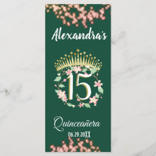 Boho Sage Green and Rose Quinceañera Celebration Menu