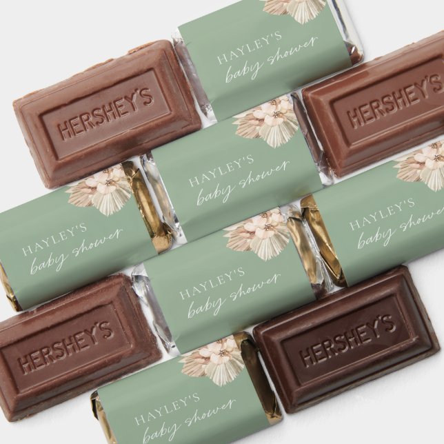 Boho Sage Green Baby Shower Thank You Hershey's Miniatures (Assorted)
