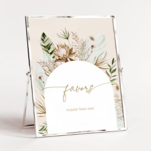 Boho sage green beach Favors please take one Poster