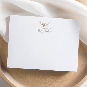 Boho Sage Green Boy Baby Clothes Baby Shower Thank You Card