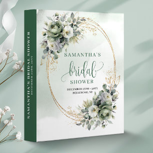 Boho Sage Green Bridal Shower Memory Album 3 Ring Binder