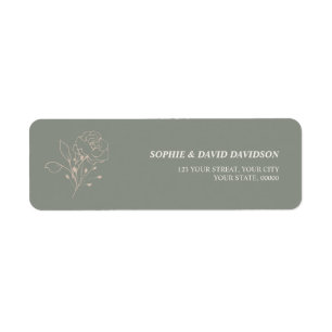 Boho Sage Green Minimalist Return Address Label