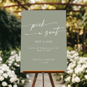 Boho Sage Green Pick A Seat Not Side Wedding Foam Board