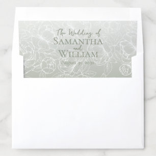 Boho Sage Green Rustic Modern Botanical Wedding Envelope Liner
