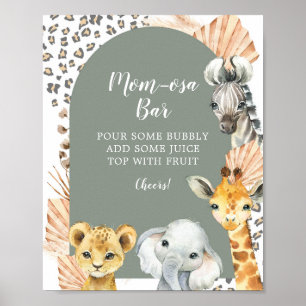 Boho Sage Green Safari Oh Boy Mom-osa Bar Sign