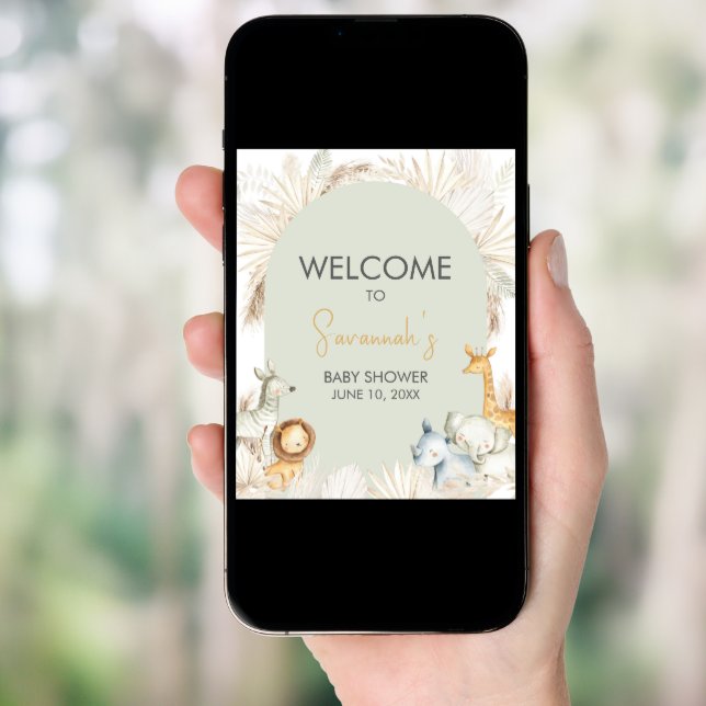 Boho Sage Green Safari Welcome Poster (Front Digital)