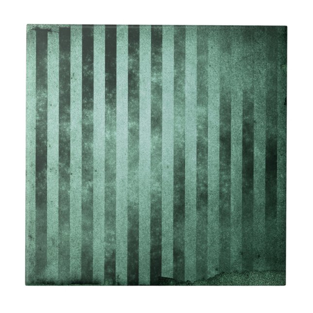 Boho Sage Green Stripe Ceramic Tile (Front)