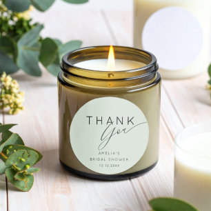 Boho Sage Green Thank You Bridal Shower  Classic Round Sticker