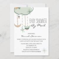 Boho Sage Moon Baby Shower By Mail Invitation