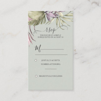 Boho Sage Vertical RSVP Enclosure Card