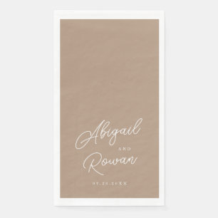 Boho Sand Script Minimalist Wedding Guest Towels
