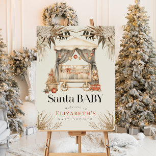 Boho Santa Baby Holiday Crib Baby Shower Welcome Foam Board