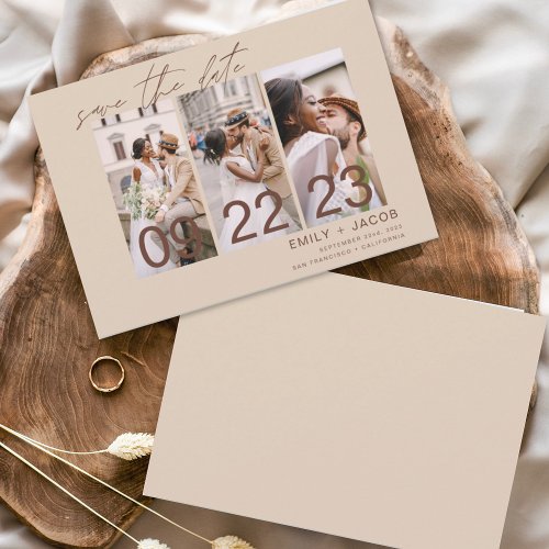 Boho Save the Date 3 Photo Terracotta