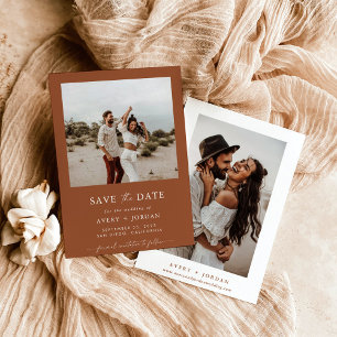 Boho Save the Date, Photo Minimalist Save the Date Invitation