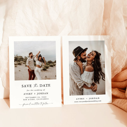 Boho Save the Date, Photo Minimalist Save the Date Invitation | Zazzle