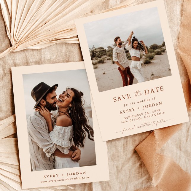 Boho Save the Date, Photo Minimalist Save the Date Invitation (Creator Uploaded)
