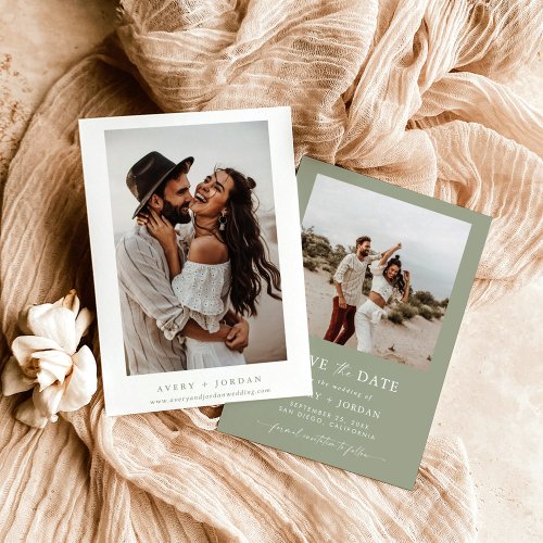 Boho Save the Date Photo Minimalist Save the Date Invitation