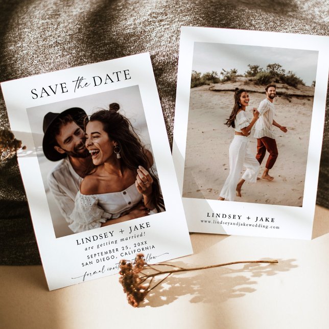 Boho Save the Date, Photo Minimalist Save the Date Invitation (Creator Uploaded)