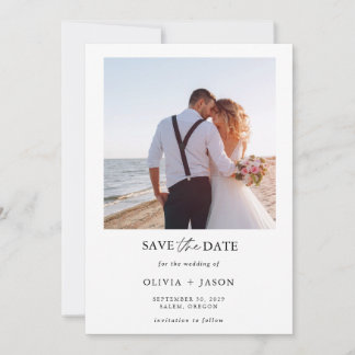 Boho Save the Date Photo Minimalist Save the Date Invitation