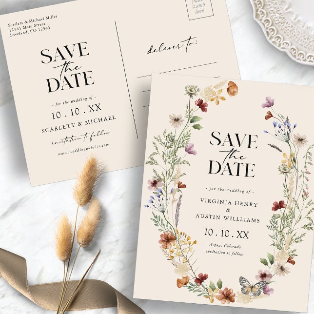 Boho Save The Date Postcard (Boho Save The Date Postcard
)