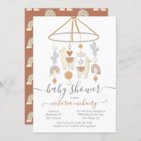 Boho Scandi Mobile Baby Shower Invitation