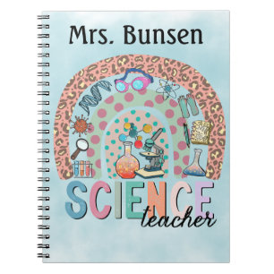 Boho Science Themed Rainbow Personalized Notebook