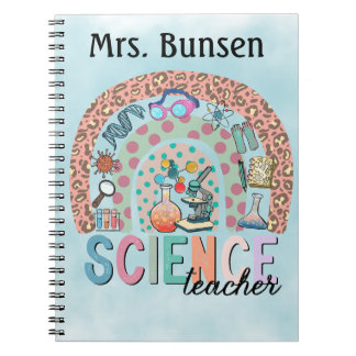 Boho Science Themed Rainbow Personalized Notebook