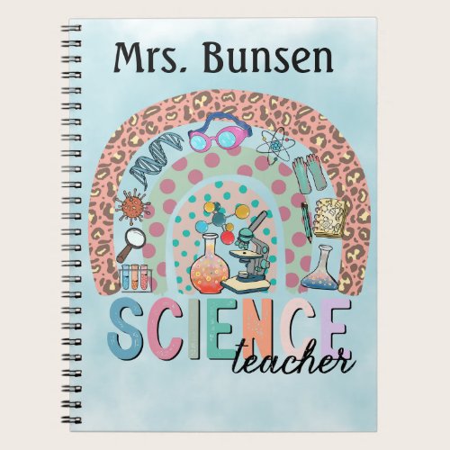 Boho Science Themed Rainbow Personalized Notebook Boho Science Themed Rainbow Personalized Notebook