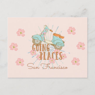 Boho Scooter Going Places Postcard