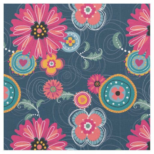 Boho Scribble Print Fabric