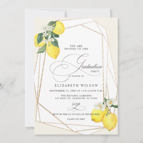 Boho Script Lemon Summer Photo Graduation